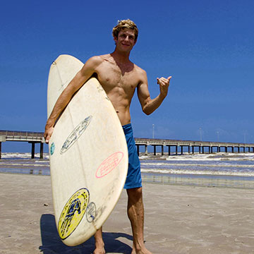 Surfer Morgan Faulkner of Port Aransas